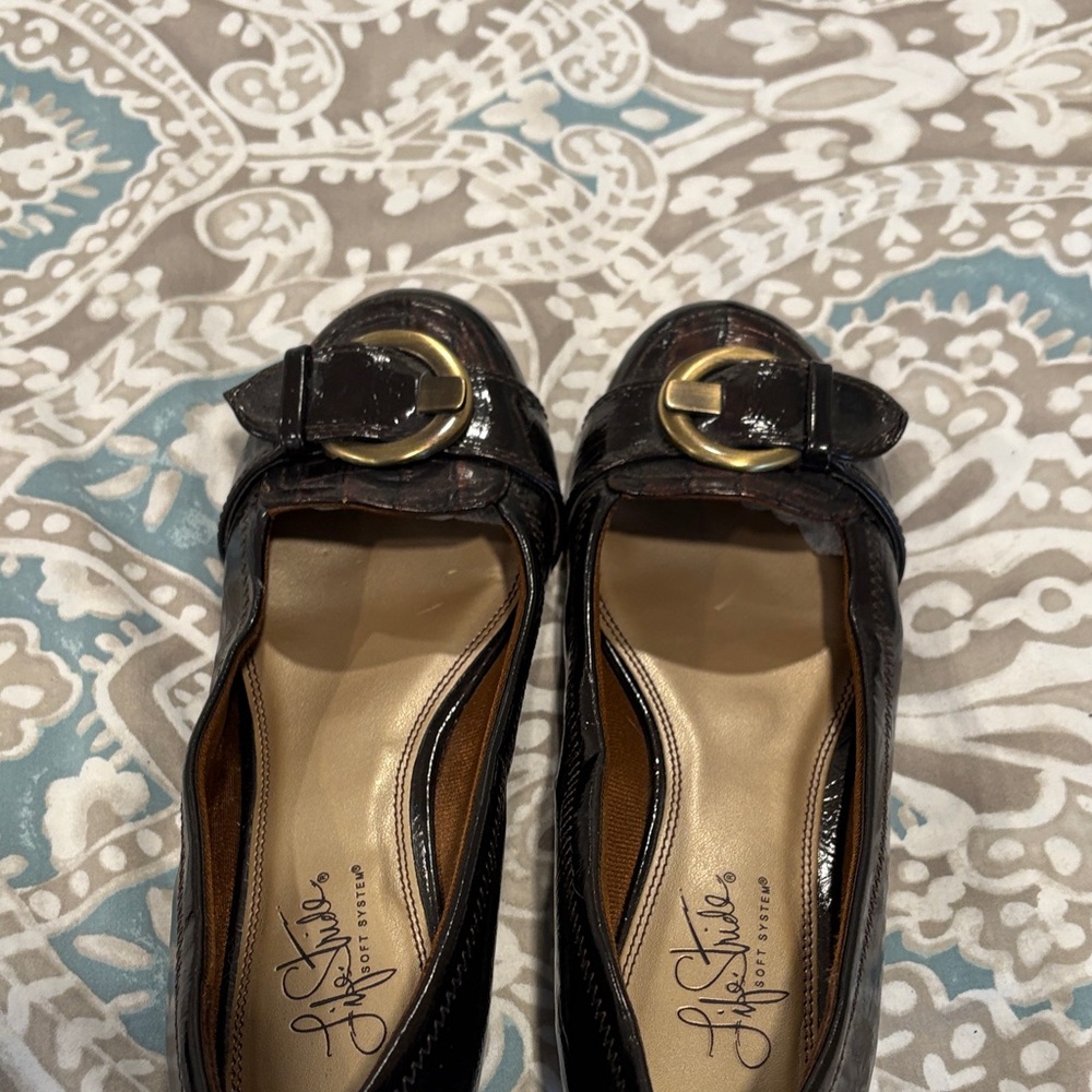 Life Stride Dark Brown Flats with Gold Accent - Picture 5 of 5